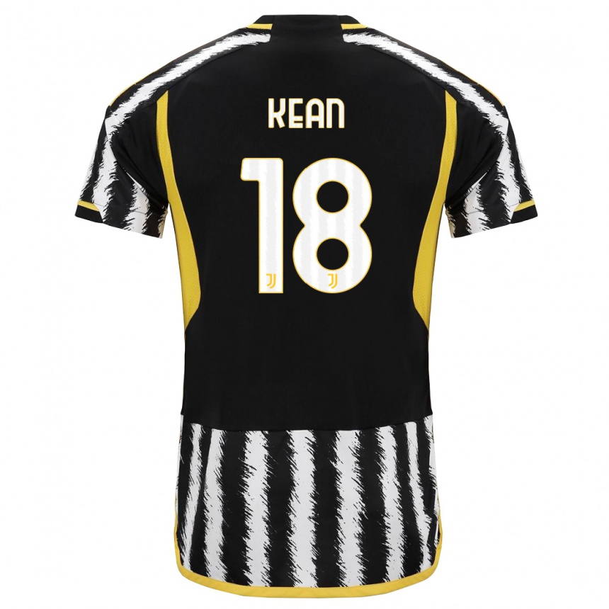 Kids  Moise Kean #18 Black White Home Jersey 2023/24 T-Shirt