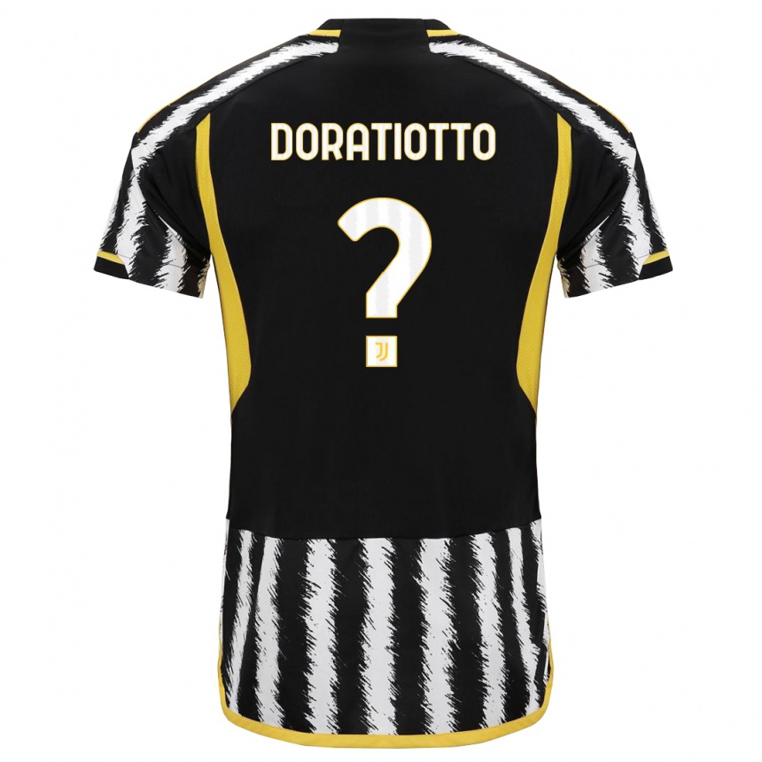 Kids  Giulio Doratiotto #0 Black White Home Jersey 2023/24 T-Shirt