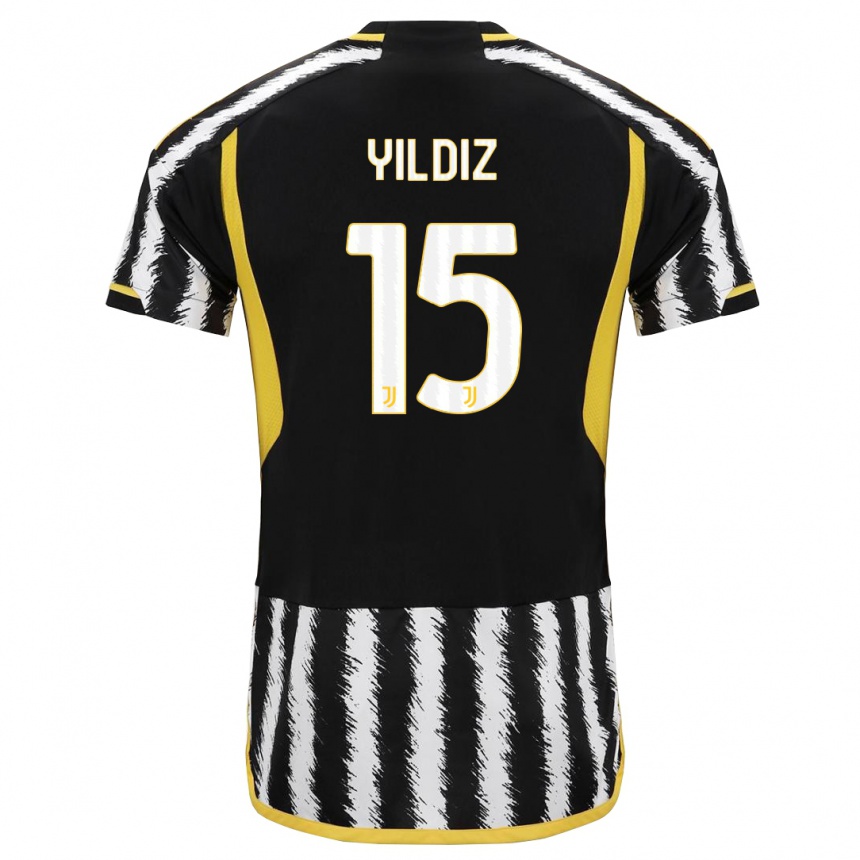 Kids  Kenan Yildiz #0 Black White Home Jersey 2023/24 T-Shirt