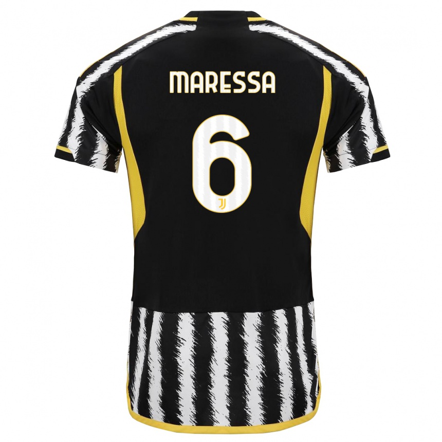 Kids  Tommaso Maressa #6 Black White Home Jersey 2023/24 T-Shirt