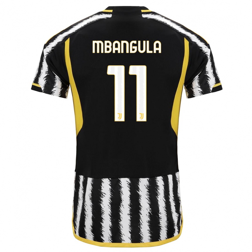 Kids  Samuel Mbangula #11 Black White Home Jersey 2023/24 T-Shirt