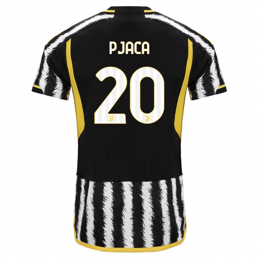 Kids  Marko Pjaca #20 Black White Home Jersey 2023/24 T-Shirt