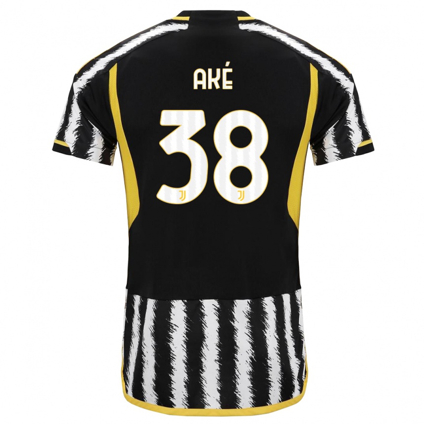 Kids  Marley Ake #38 Black White Home Jersey 2023/24 T-Shirt