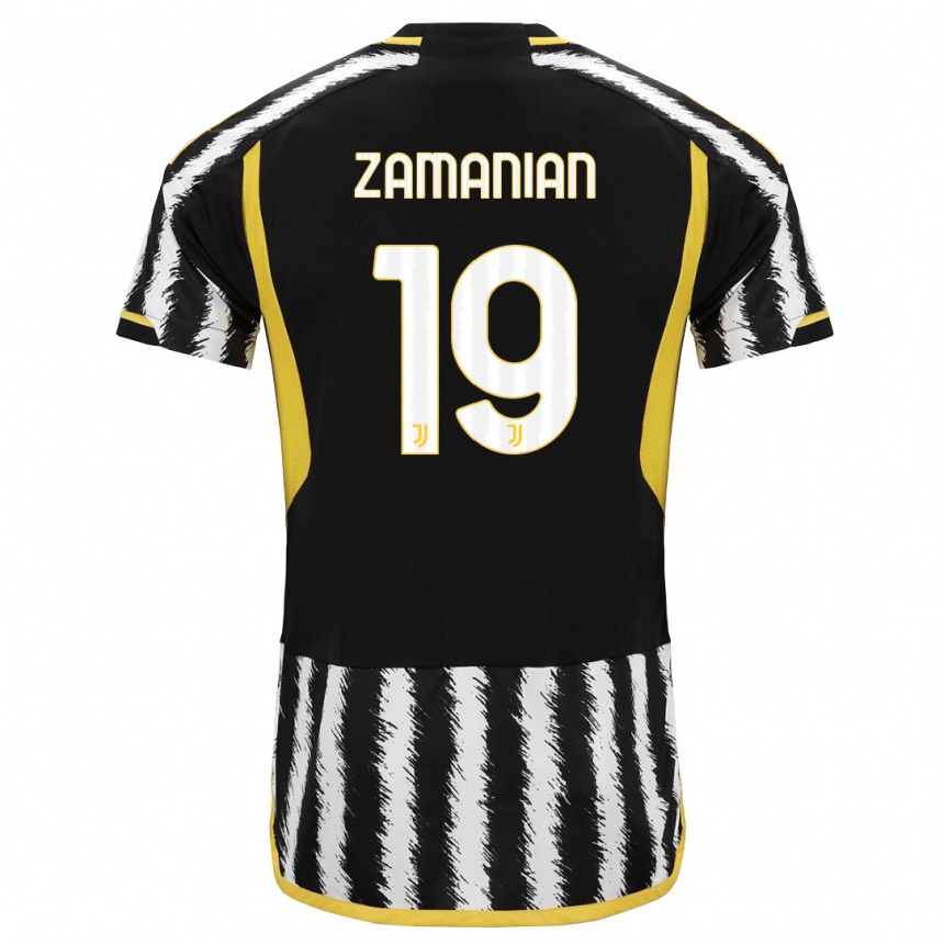 Kids  Annahita Zamanian #19 Black White Home Jersey 2023/24 T-Shirt