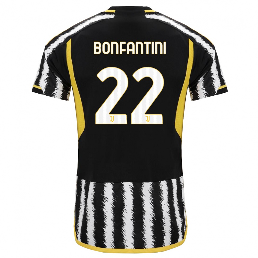 Kids  Agnese Bonfantini #22 Black White Home Jersey 2023/24 T-Shirt