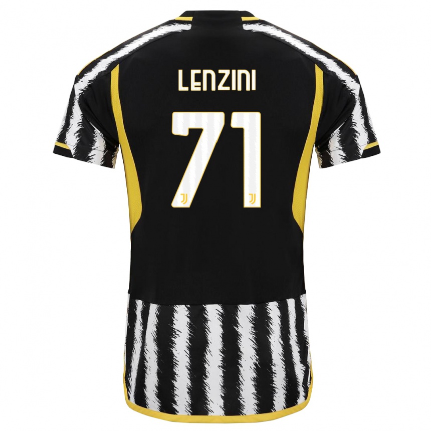 Kids  Martina Lenzini #71 Black White Home Jersey 2023/24 T-Shirt