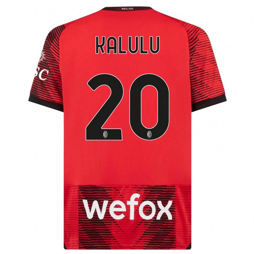 Kids  Pierre Kalulu #20 Red  Black Home Jersey 2023/24 T-Shirt