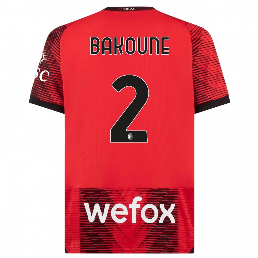 Kids  Adam Bakoune #2 Red  Black Home Jersey 2023/24 T-Shirt