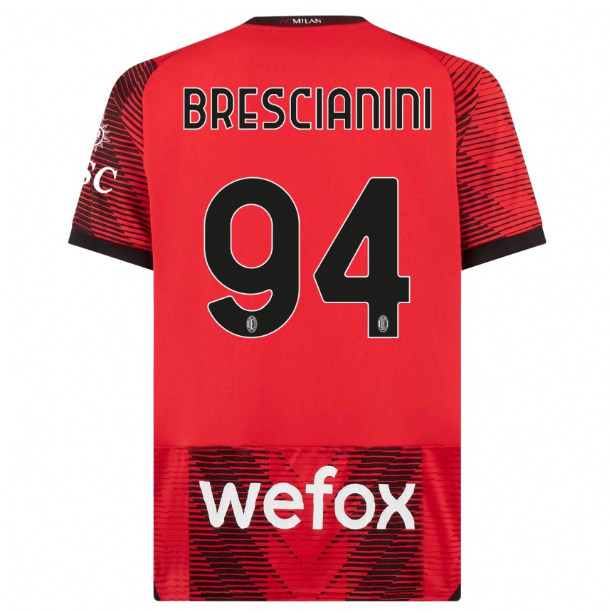 Kids  Marco Brescianini #94 Red  Black Home Jersey 2023/24 T-Shirt