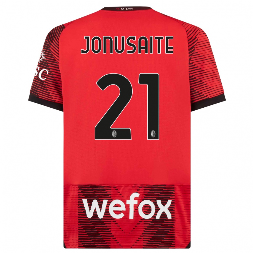 Kids  Rimante Jonusaite #21 Red  Black Home Jersey 2023/24 T-Shirt