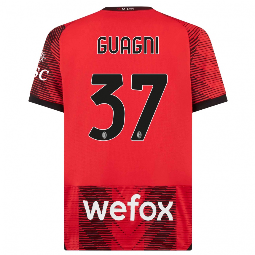 Kids  Alia Guagni #37 Red  Black Home Jersey 2023/24 T-Shirt