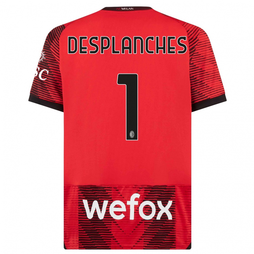 Kids  Sebastiano Desplanches #1 Red  Black Home Jersey 2023/24 T-Shirt