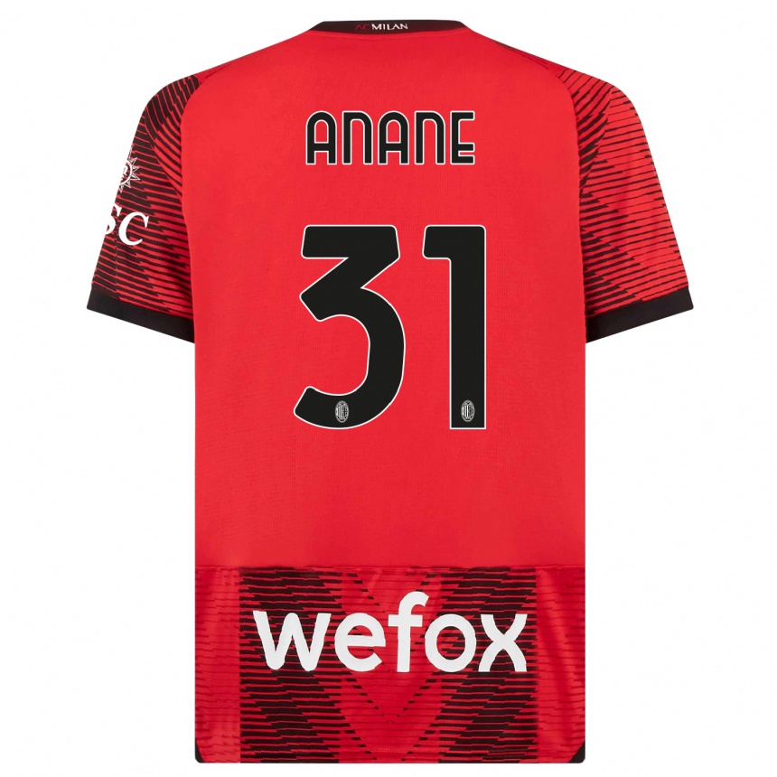 Kids  Emmanuel Anane #31 Red  Black Home Jersey 2023/24 T-Shirt