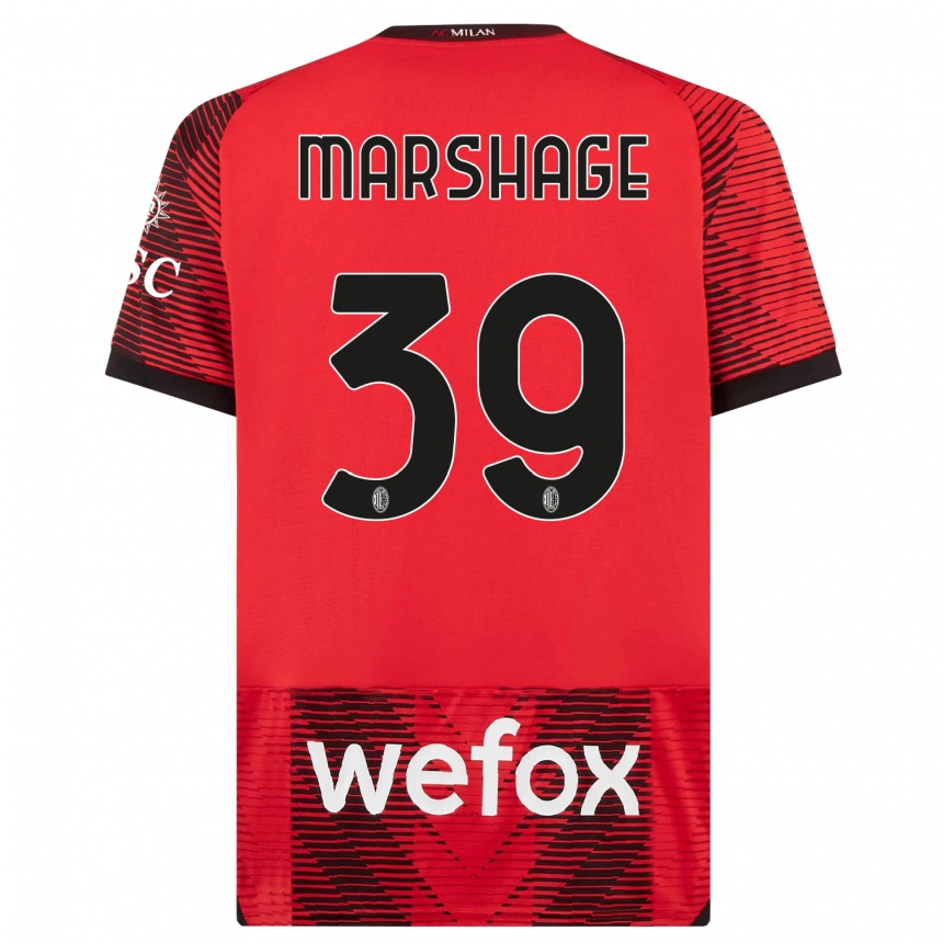 Kids  Wilgot Marshage #39 Red  Black Home Jersey 2023/24 T-Shirt