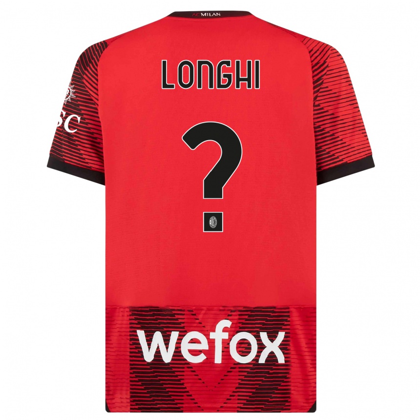 Kids  Jordan Longhi #0 Red  Black Home Jersey 2023/24 T-Shirt