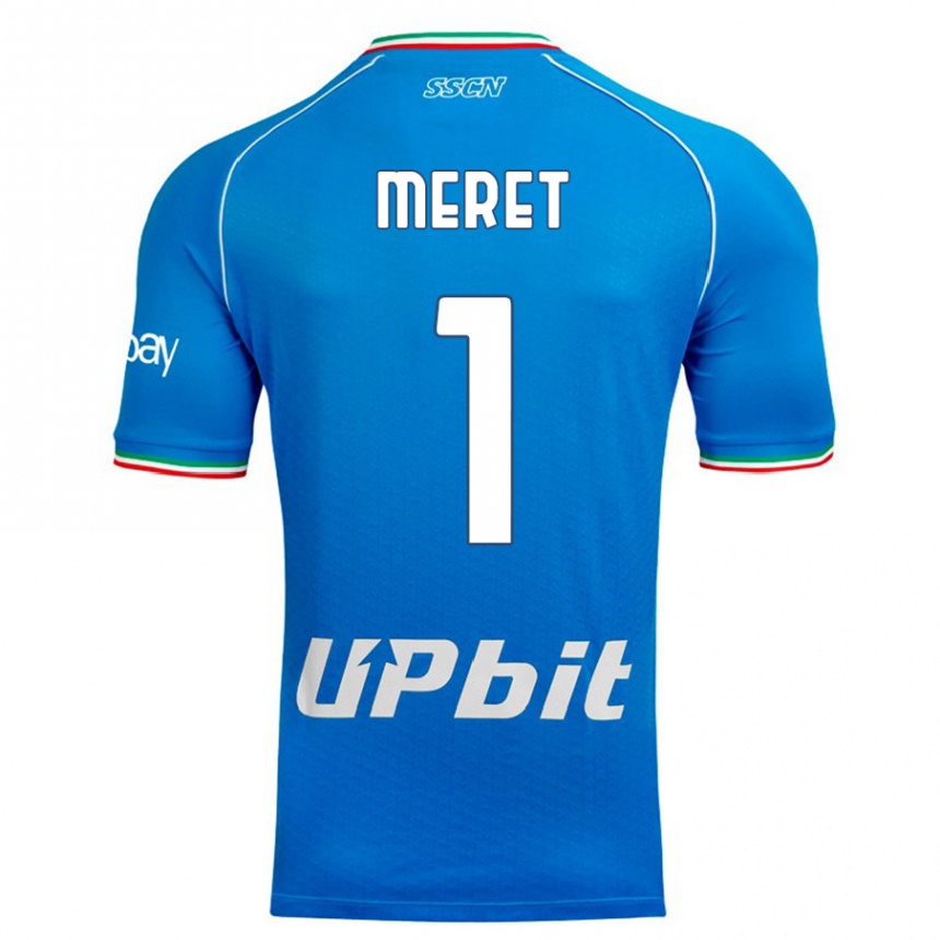 Kids  Alex Meret #1 Sky Blue Home Jersey 2023/24 T-Shirt