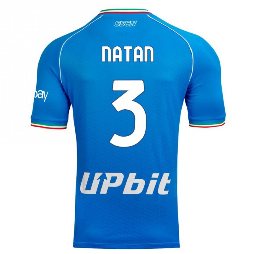 Kids  Natan #3 Sky Blue Home Jersey 2023/24 T-Shirt