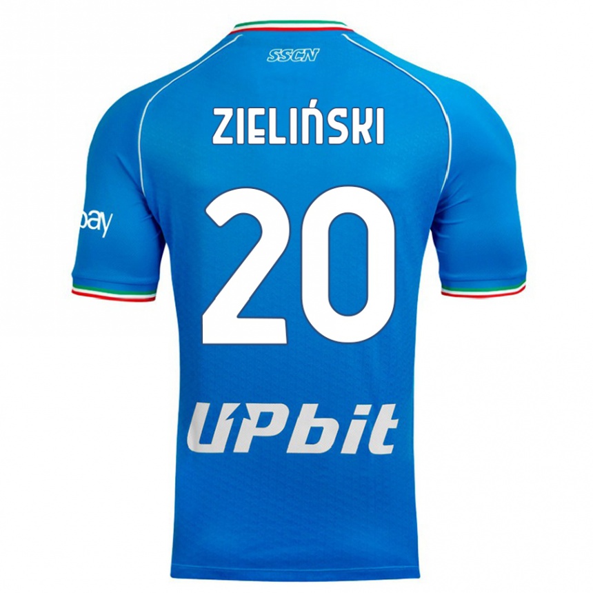 Kids  Piotr Zielinski #20 Sky Blue Home Jersey 2023/24 T-Shirt