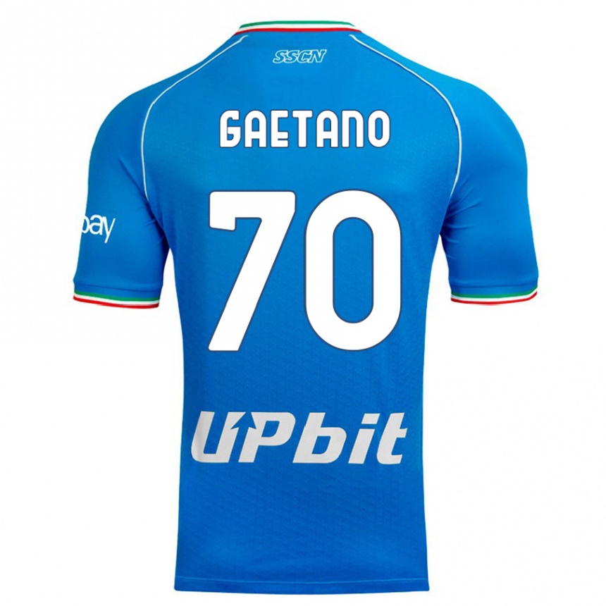 Kids  Gianluca Gaetano #70 Sky Blue Home Jersey 2023/24 T-Shirt