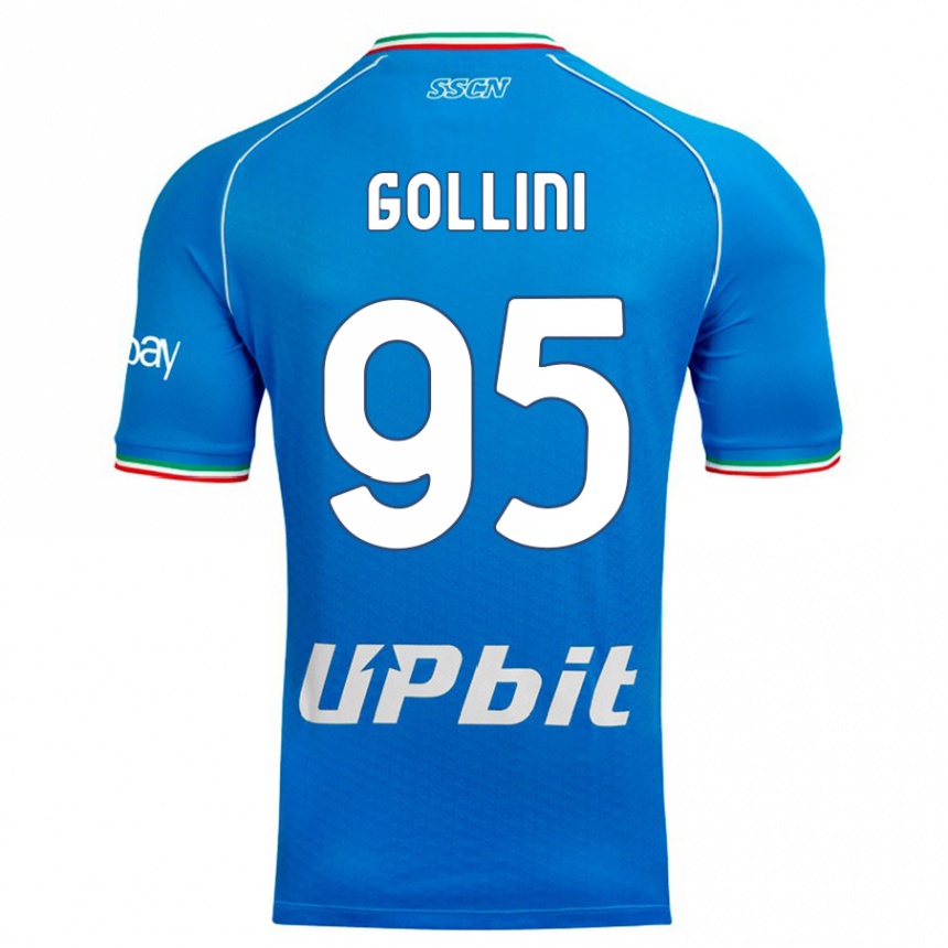 Kids  Pierluigi Gollini #95 Sky Blue Home Jersey 2023/24 T-Shirt