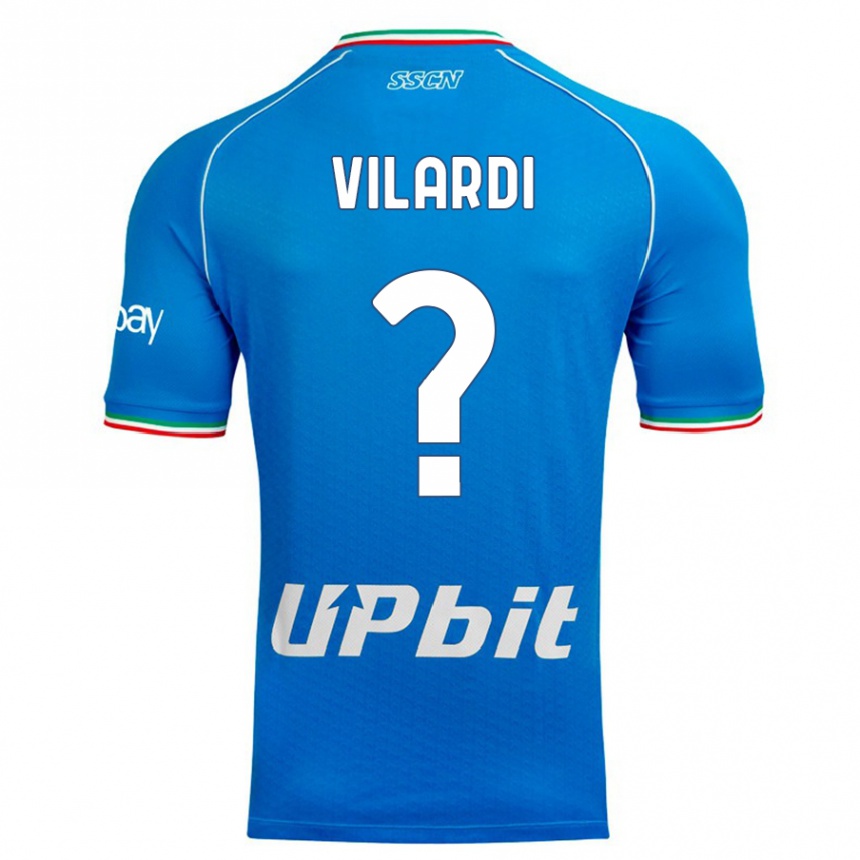 Kids  Mario Vilardi #0 Sky Blue Home Jersey 2023/24 T-Shirt