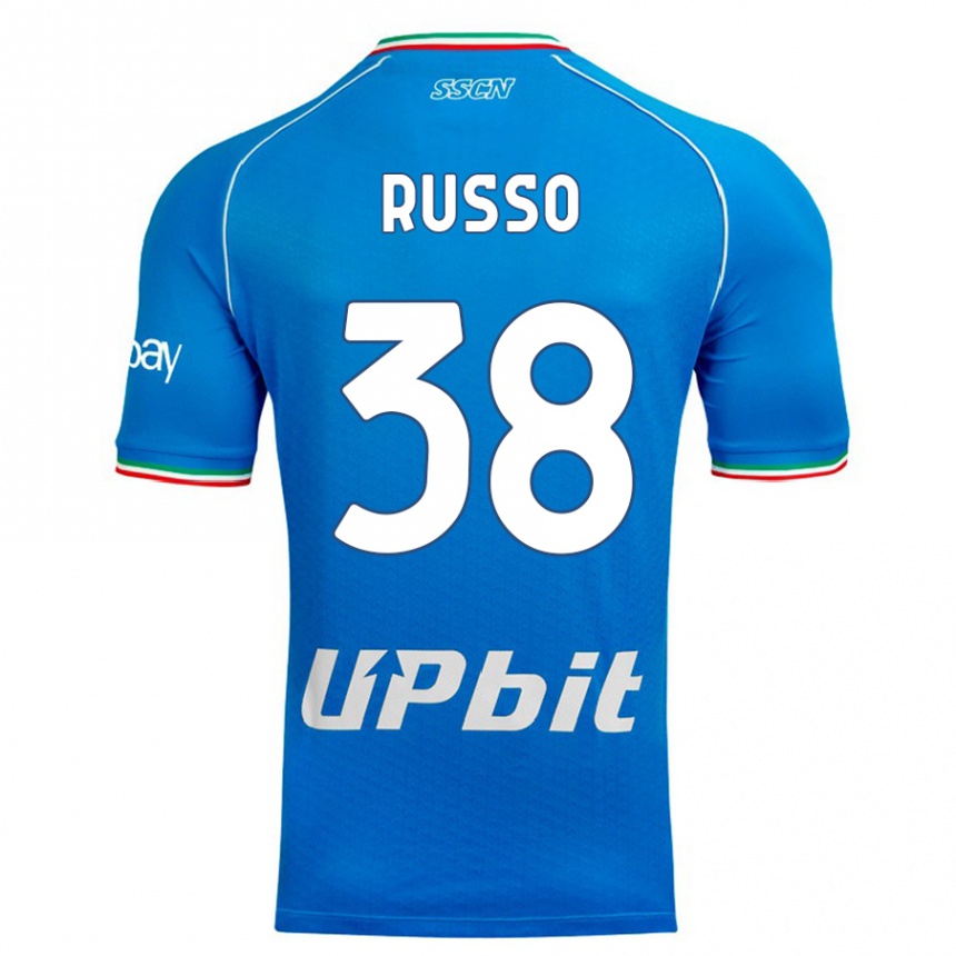 Kids  Lorenzo Russo #38 Sky Blue Home Jersey 2023/24 T-Shirt