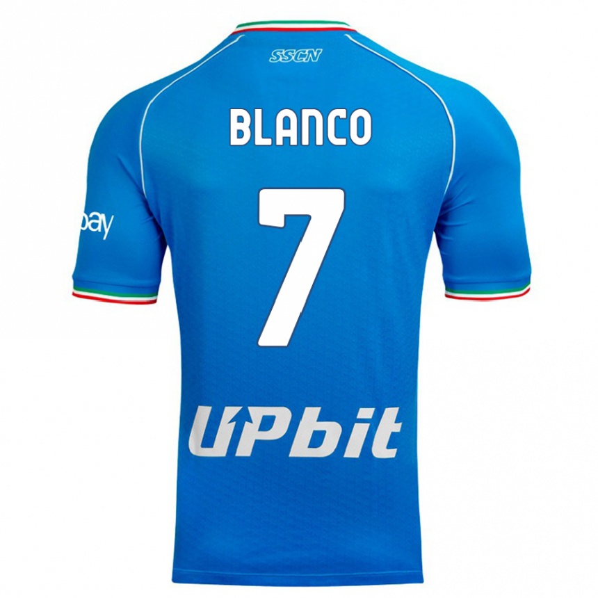 Kids  Gimena Blanco #7 Sky Blue Home Jersey 2023/24 T-Shirt