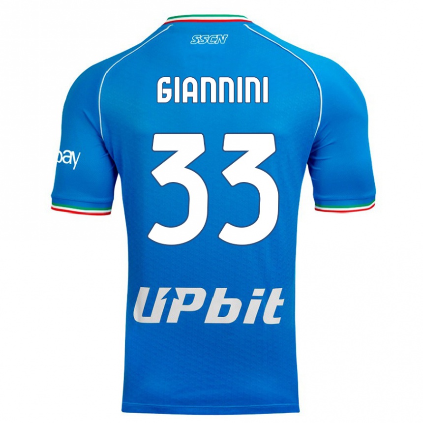 Kids  Enrico Giannini #33 Sky Blue Home Jersey 2023/24 T-Shirt