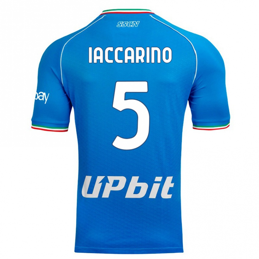 Kids  Gennaro Iaccarino #5 Sky Blue Home Jersey 2023/24 T-Shirt