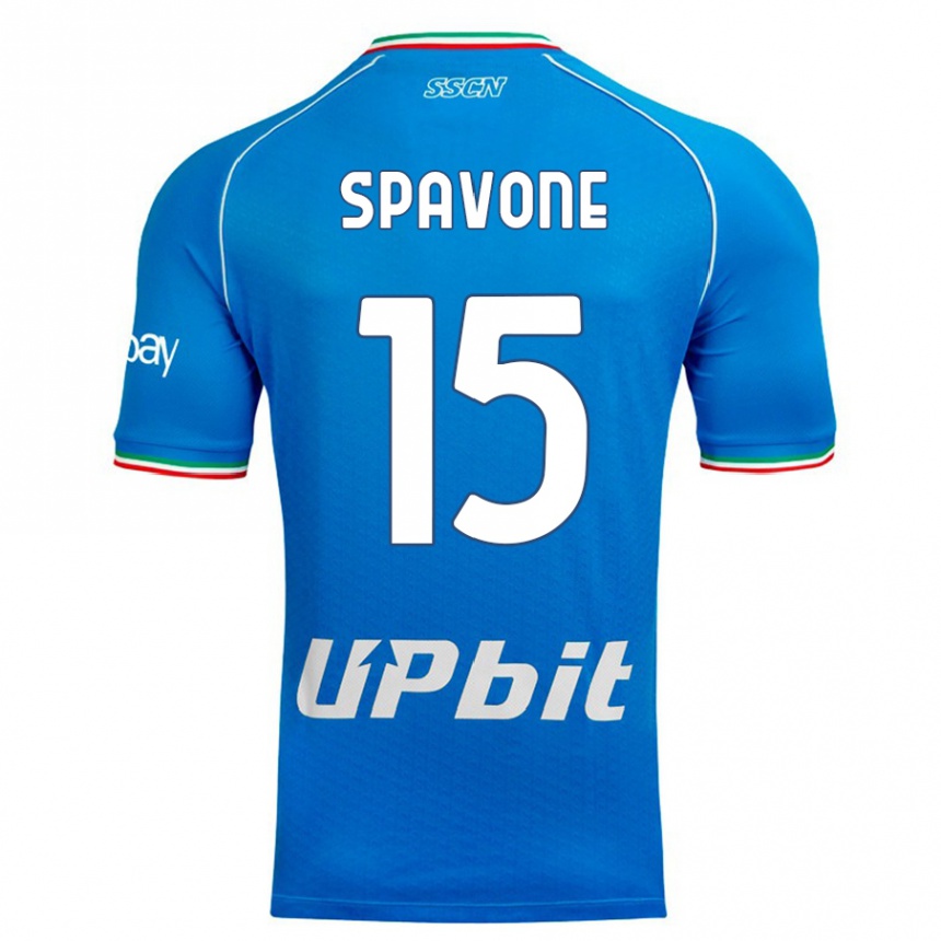 Kids  Alessandro Spavone #15 Sky Blue Home Jersey 2023/24 T-Shirt