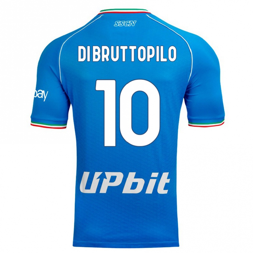 Kids  Giuseppe Ambrosino Di Bruttopilo #10 Sky Blue Home Jersey 2023/24 T-Shirt