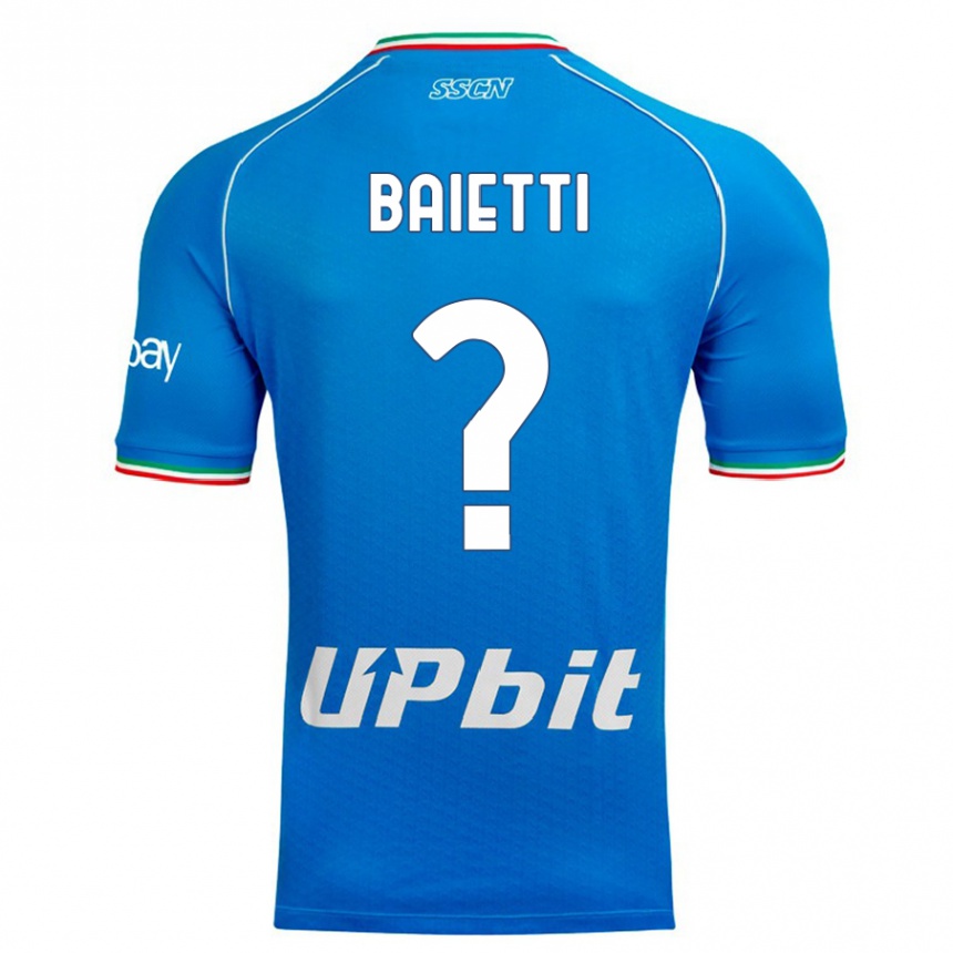 Kids  Francesco Baietti #0 Sky Blue Home Jersey 2023/24 T-Shirt