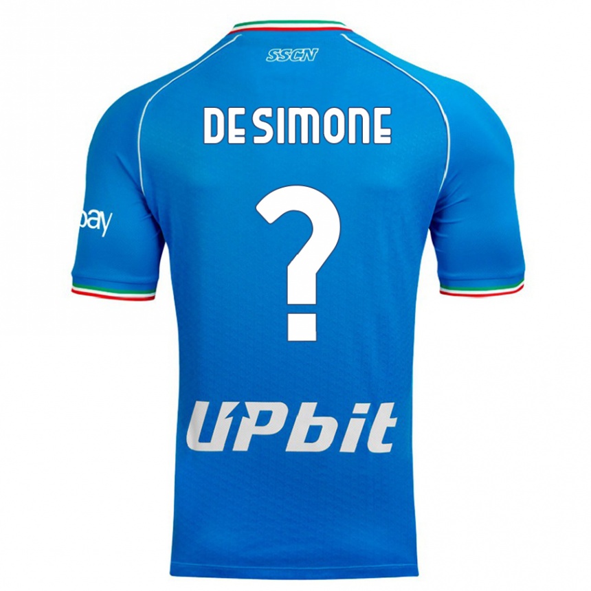 Kids  Paolo De Simone #0 Sky Blue Home Jersey 2023/24 T-Shirt