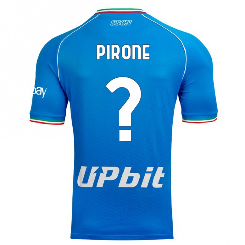 Kids  Francesco Pirone #0 Sky Blue Home Jersey 2023/24 T-Shirt