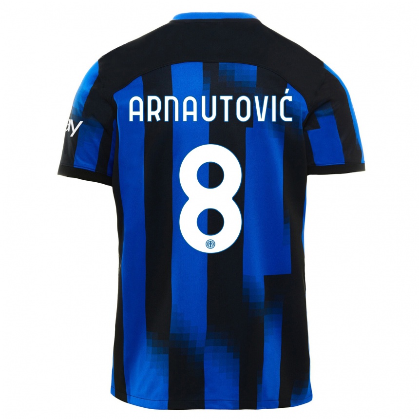 Kids  Marko Arnautovic #8 Black Blue Home Jersey 2023/24 T-Shirt