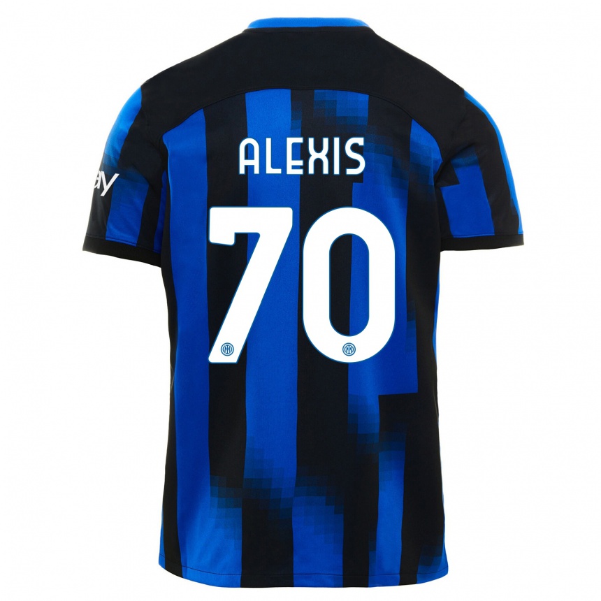 Kids  Alexis Sanchez #70 Black Blue Home Jersey 2023/24 T-Shirt