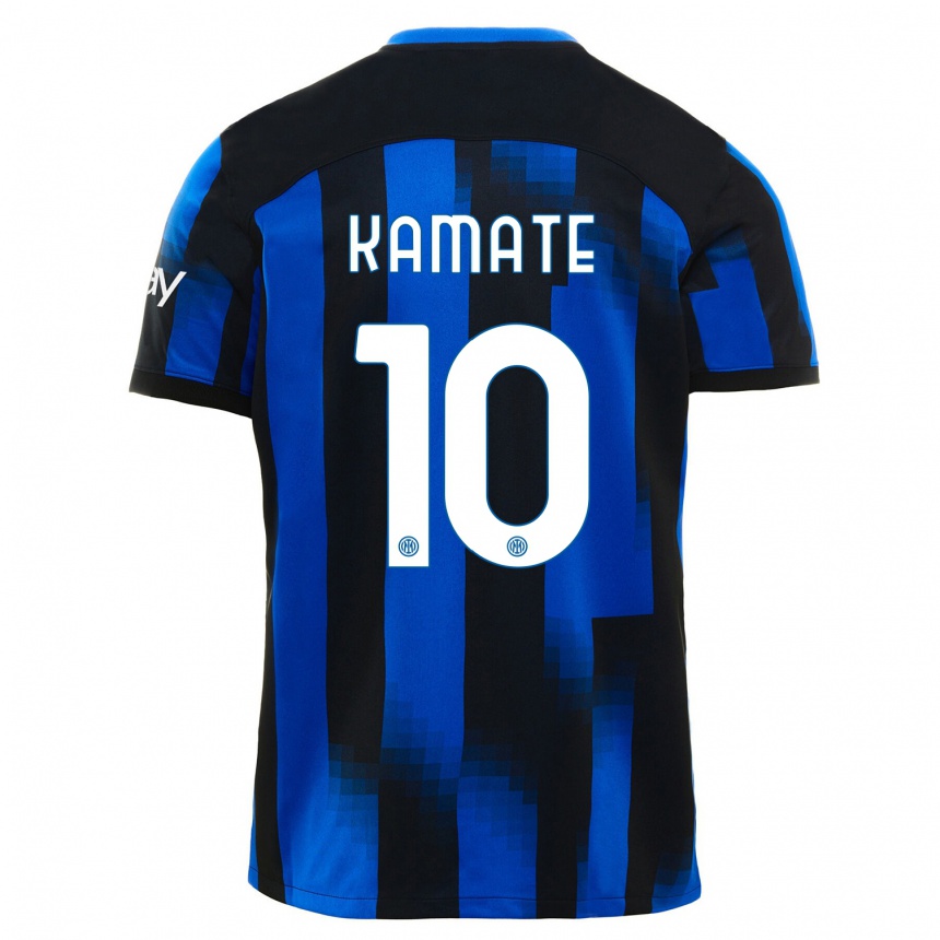 Kids  Issiaka Kamate #10 Black Blue Home Jersey 2023/24 T-Shirt