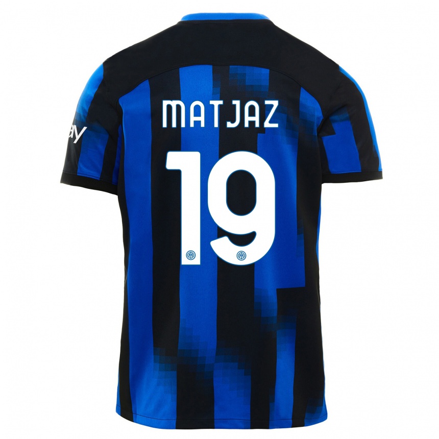 Kids  Samo Matjaz #19 Black Blue Home Jersey 2023/24 T-Shirt