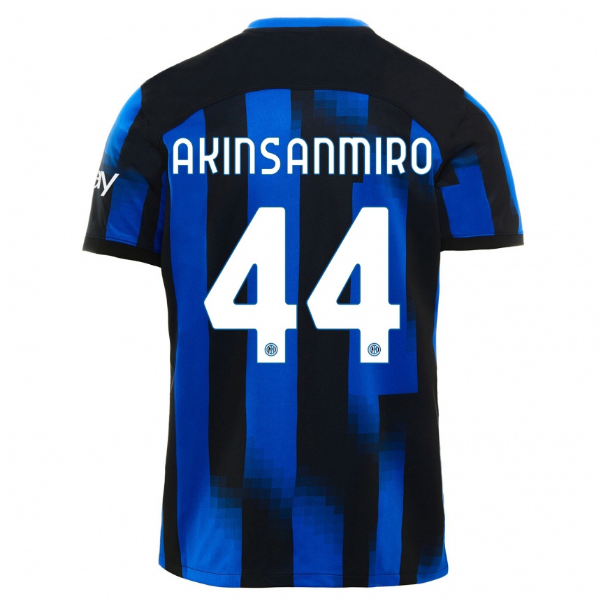 Kids  Ebenezer Akinsanmiro #44 Black Blue Home Jersey 2023/24 T-Shirt