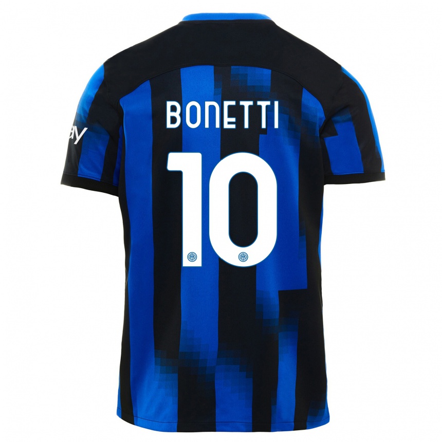 Kids  Tatiana Bonetti #10 Black Blue Home Jersey 2023/24 T-Shirt