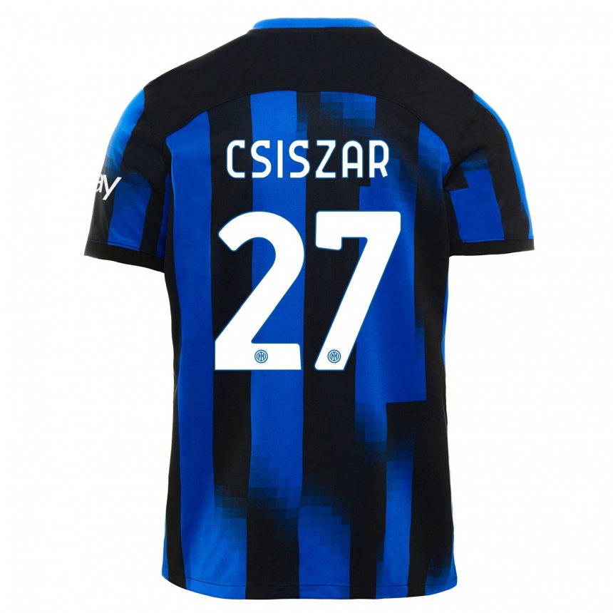 Kids  Henrietta Csiszar #27 Black Blue Home Jersey 2023/24 T-Shirt