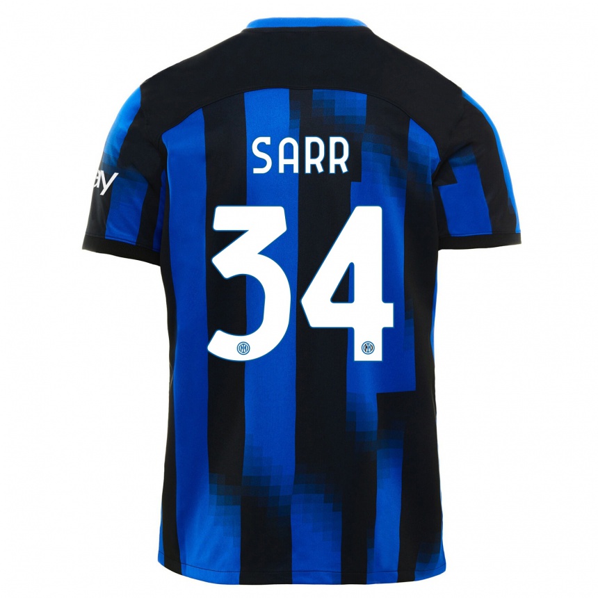 Kids  Amadou Sarr #34 Black Blue Home Jersey 2023/24 T-Shirt