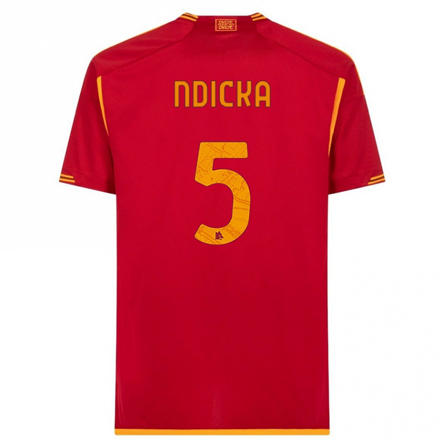 Kids  Evan Ndicka #5 Red Home Jersey 2023/24 T-Shirt