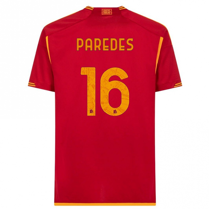 Kids  Leandro Paredes #16 Red Home Jersey 2023/24 T-Shirt