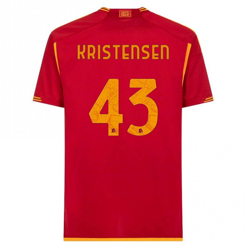 Kids  Rasmus Kristensen #43 Red Home Jersey 2023/24 T-Shirt