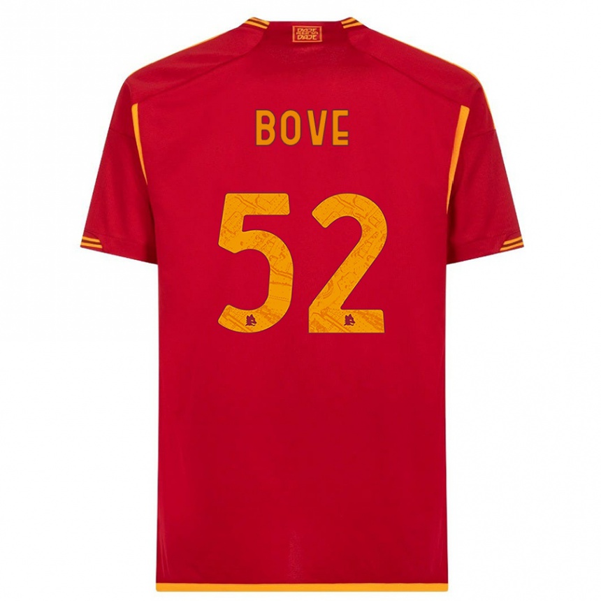 Kids  Edoardo Bove #52 Red Home Jersey 2023/24 T-Shirt