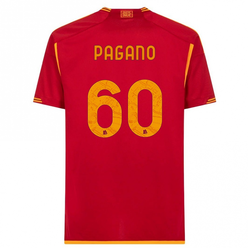 Kids  Riccardo Pagano #60 Red Home Jersey 2023/24 T-Shirt