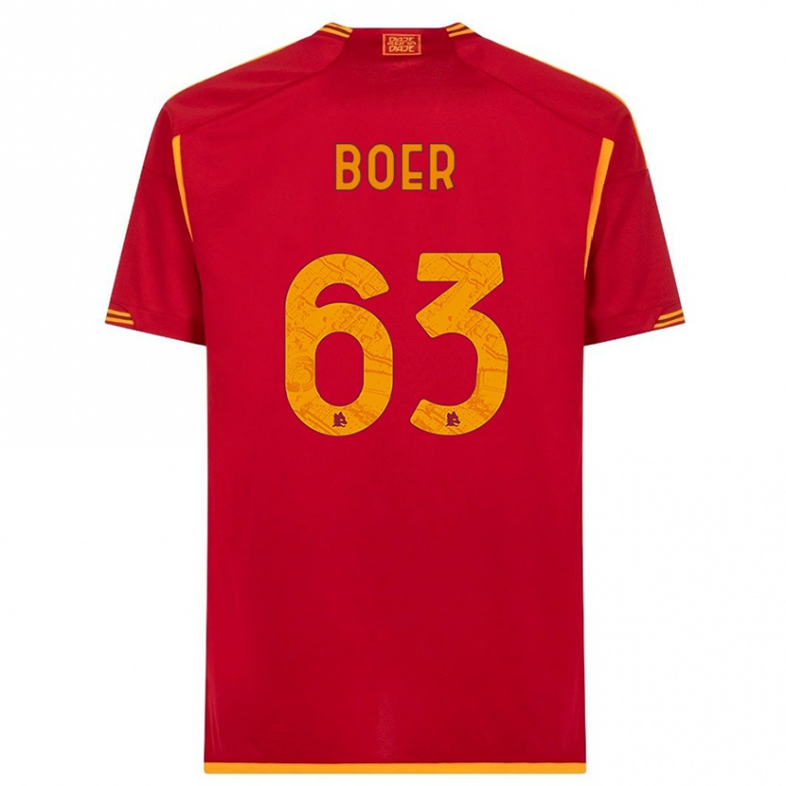 Kids  Pietro Boer #63 Red Home Jersey 2023/24 T-Shirt