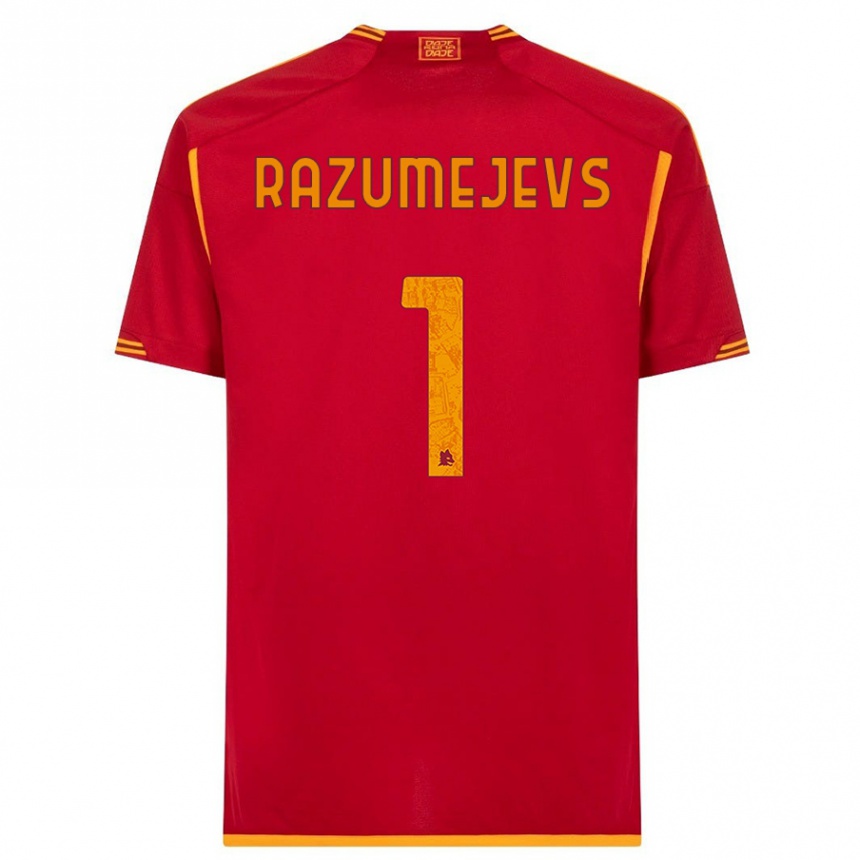 Kids  Vladislavs Razumejevs #1 Red Home Jersey 2023/24 T-Shirt