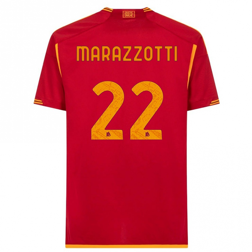 Kids  Fabrizio Marazzotti #22 Red Home Jersey 2023/24 T-Shirt